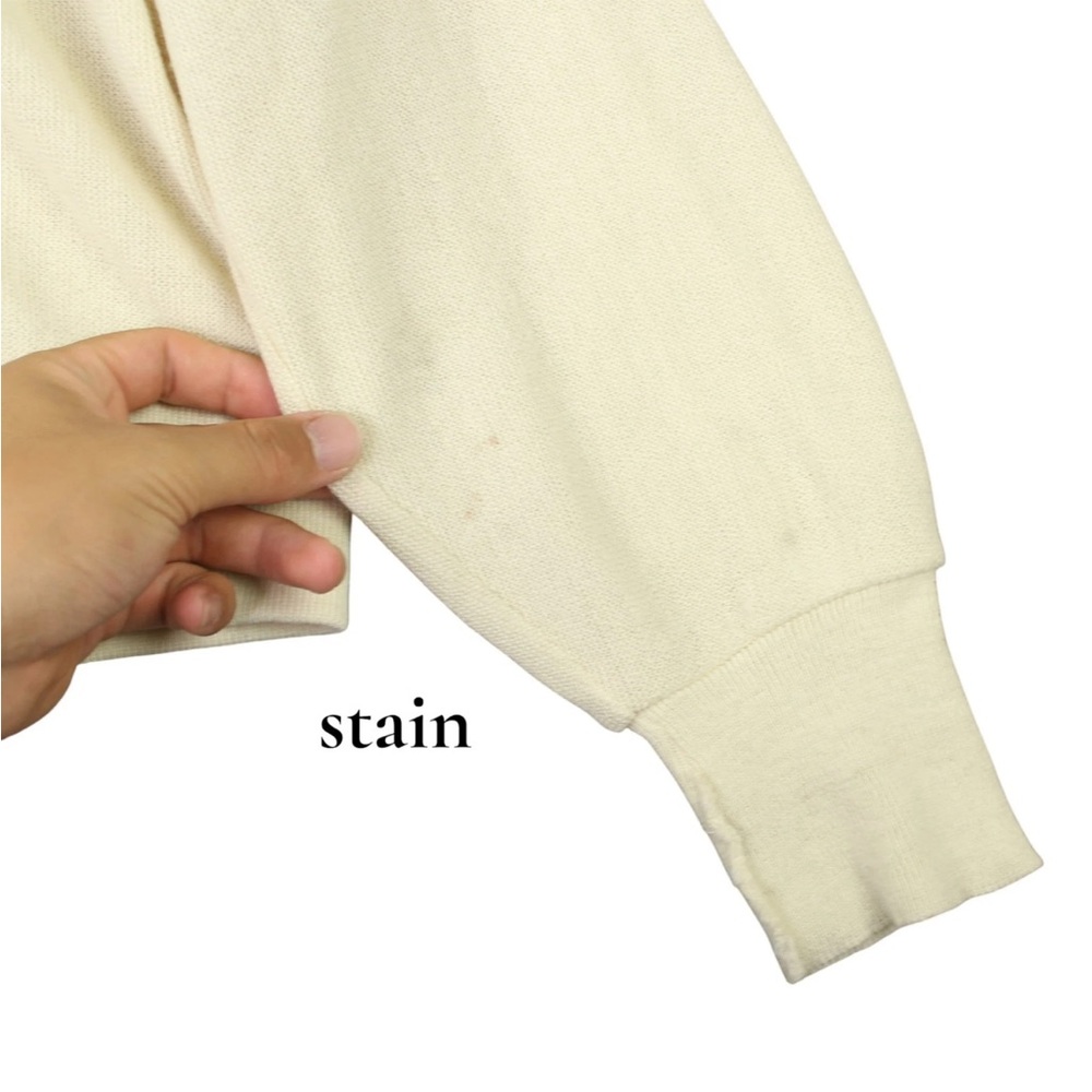 Vintage IZOD Lacoste USA Made Acrylic Sweater Cardigan Cream Knit Men Sz M - Picture 9 of 14